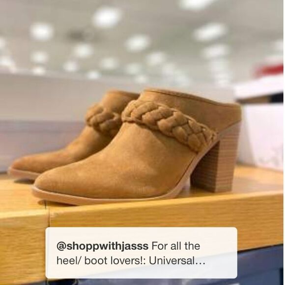 New Universal Thread Avis block mule heels suede memory foam NWT tan brown 🎯 - Picture 5 of 11